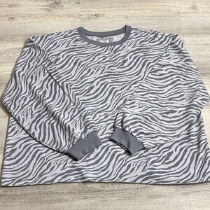 Matilda Jane Gray & White Zebra Print Pullover Sweatshirt